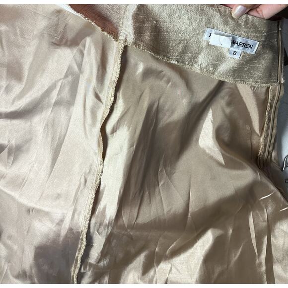 Karen Warren Rose Gold Metalic Skirt 8 Princess Preppy Romantic - Picture 6 of 7